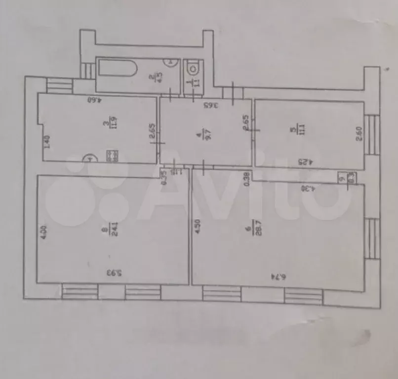 3-к. квартира, 91,4 м, 5/5 эт. - Фото 0