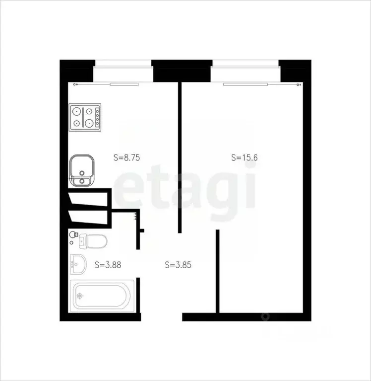 1-к кв. Самарская область, Тольятти ул. Баныкина, 21 (40.0 м) - Фото 1