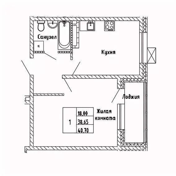1-к кв. Сахалинская область, Южно-Сахалинск Горизонт жилой комплекс ... - Фото 1