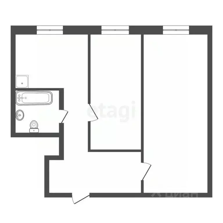 2-к кв. Красноярский край, Красноярск ул. Академгородок, 4 (42.7 м) - Фото 2