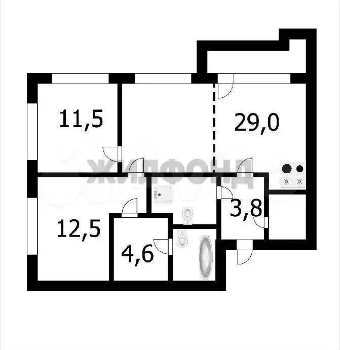 2-к. квартира, 71,1 м, 18/19 эт. - Фото 0