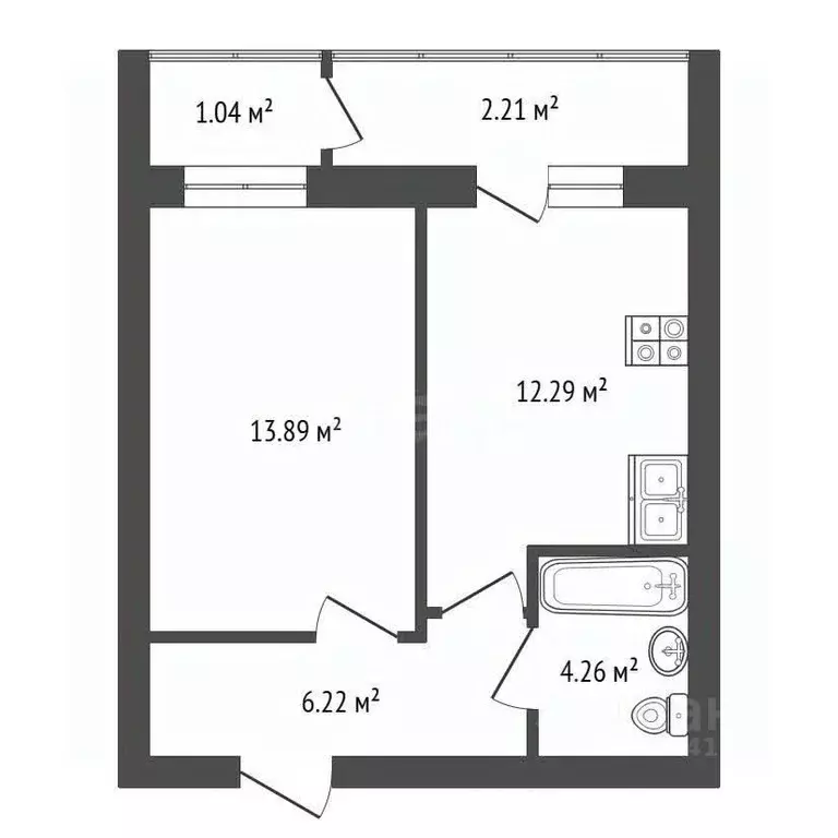 1-к кв. Вологодская область, Череповец Устюженская ул., 14 (36.0 м) - Фото 2