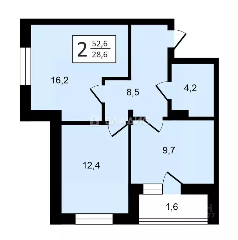 2-к кв. Нижегородская область, Нижний Новгород ул. академика Сахарова, ... - Фото 2