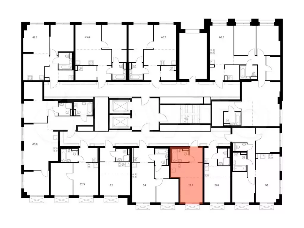 Квартира-студия, 22,7 м, 2/15 эт. - Фото 1