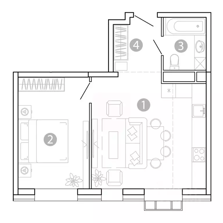 2-к кв. Забайкальский край, Чита 1-я Коллективная ул., 6 СТР (44.85 м) - Фото 1