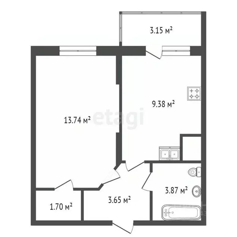 1-к кв. Санкт-Петербург просп. Маршала Блюхера, 7к1 (32.0 м) - Фото 2