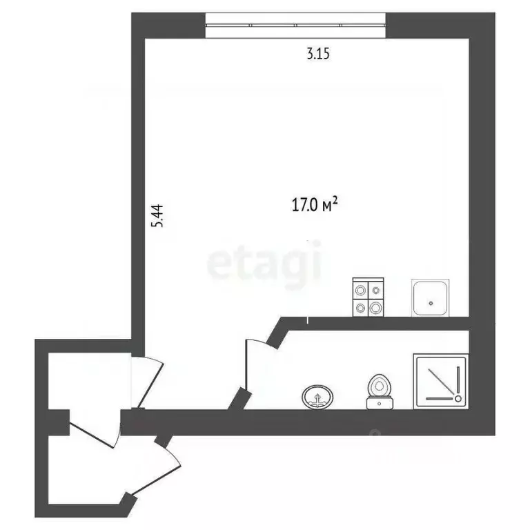 Студия Тюменская область, Тюмень Олимпийская ул., 15 (21.0 м) - Фото 0
