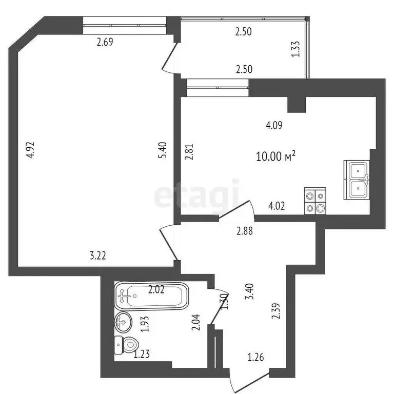 1-комнатная квартира: Севастополь, проспект Юрия Гагарина, 52/1 (39.1 ... - Фото 0