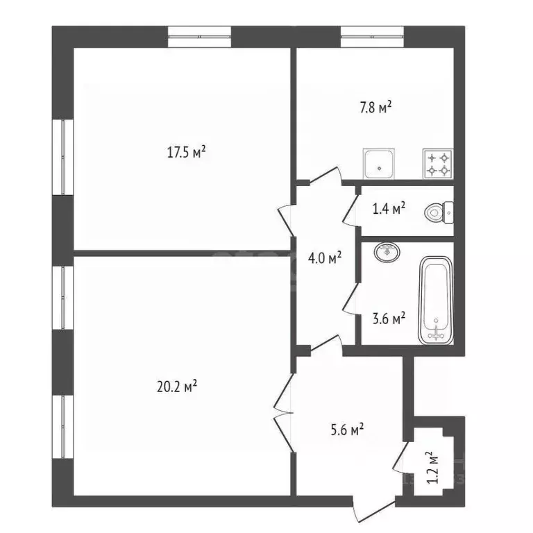 2-к кв. Красноярский край, Красноярск Новосибирская ул., 60 (61.3 м) - Фото 2