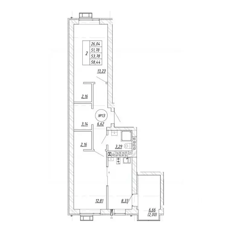 2-к кв. Калининградская область, Зеленоградск  (58.44 м) - Фото 1