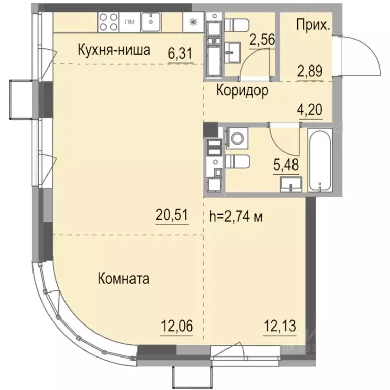Студия Удмуртия, Ижевск ул. Лихвинцева, 17 (66.2 м) - Фото 1