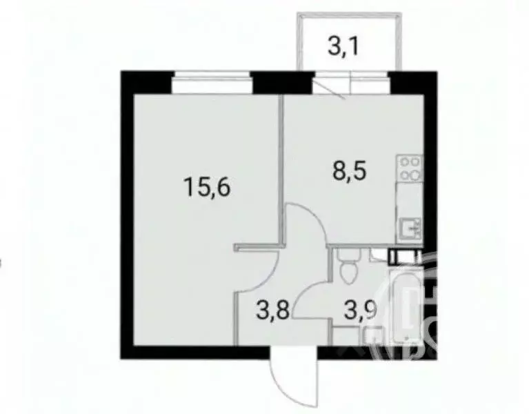 1-к кв. Ленинградская область, Всеволожский район, Агалатовское с/пос, ... - Фото 2