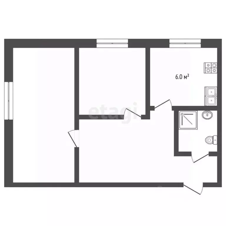 2-к кв. Ульяновская область, Ульяновск ул. Аблукова, 41 (45.3 м) - Фото 1