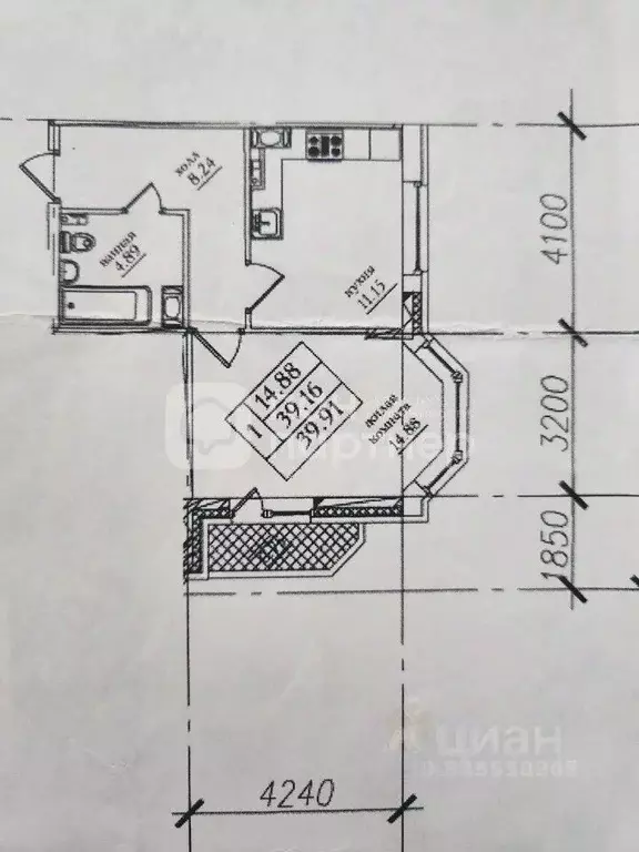1-к кв. Санкт-Петербург пос. Парголово, ул. Федора Абрамова, 8 (39.5 ... - Фото 2