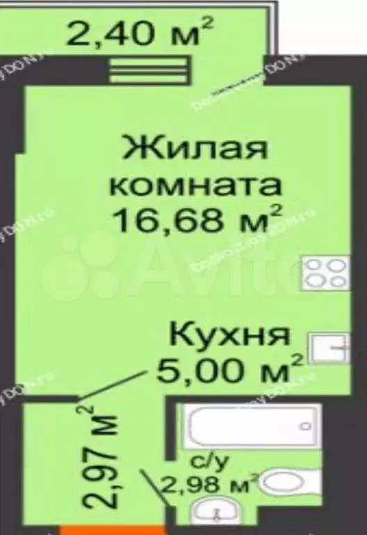 Квартира-студия, 23 м, 5/25 эт. - Фото 0