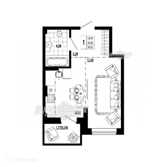 Продаётся 1-к квартира, 33.1 м - Фото 0