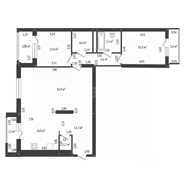 3-к кв. Башкортостан, Уфа ул. Менделеева, 152/3 (106.4 м) - Фото 0