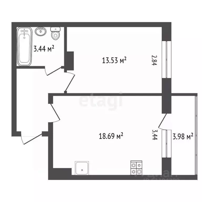 1-к кв. Мордовия, Саранск ул. Тани Бибиной, 3/1 (41.0 м) - Фото 1