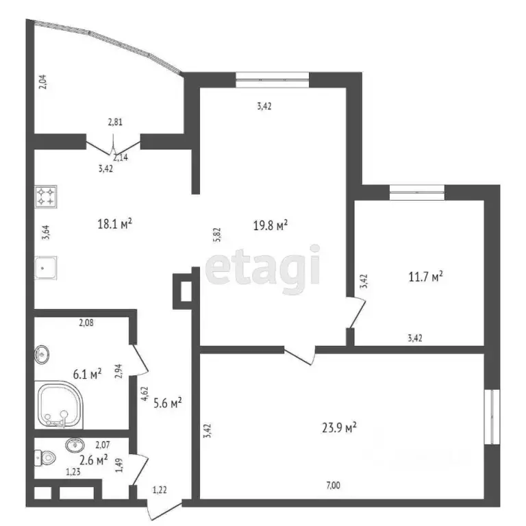 3-к кв. Саха (Якутия), Якутск просп. Михаила Николаева, 42/2 (87.8 м) - Фото 2
