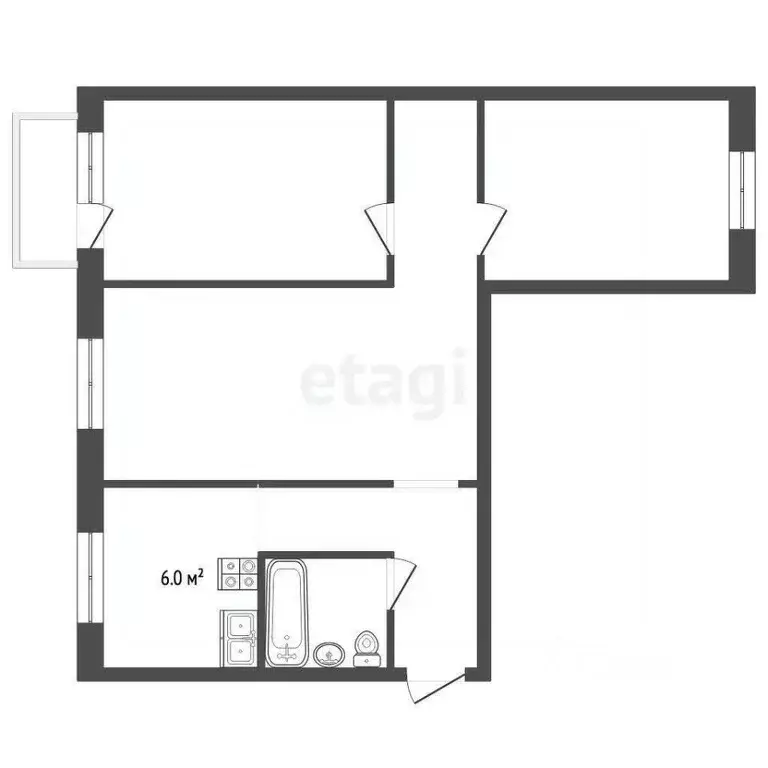 3-к кв. Саратовская область, Балашов ул. 50 лет ВЛКСМ, 9 (58.9 м) - Фото 1