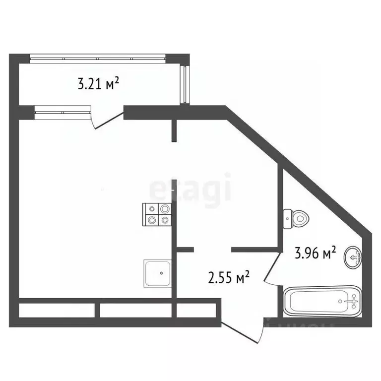 Студия Краснодарский край, Анапа ул. Ленина, 173Ак5 (28.1 м) - Фото 1