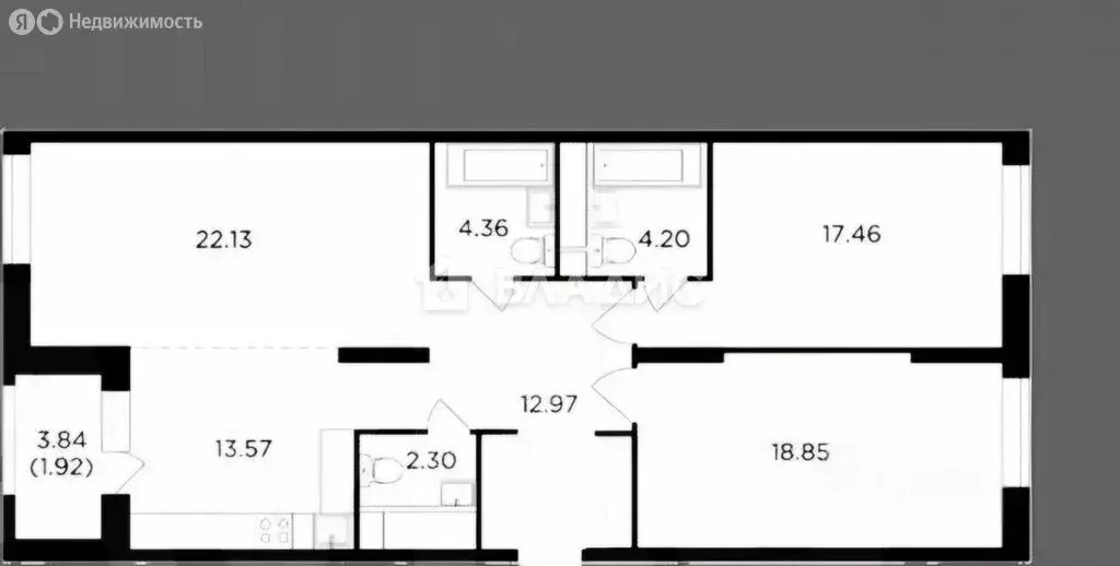 3-комнатная квартира: Москва, улица Петра Алексеева, 14 (96 м) - Фото 1
