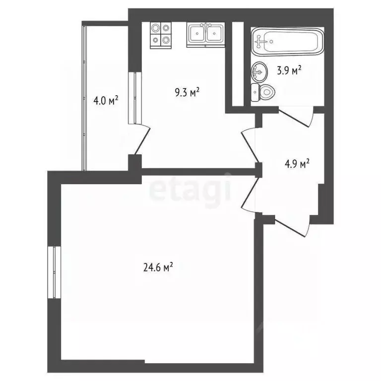 1-к кв. Калининградская область, Светлогорск ул. Спортивная, 8 (42.7 ... - Фото 2