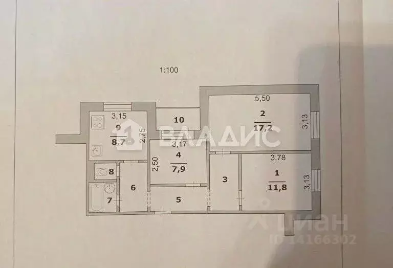 3-к кв. Белгородская область, Белгород ул. Губкина, 13 (62.5 м) - Фото 1
