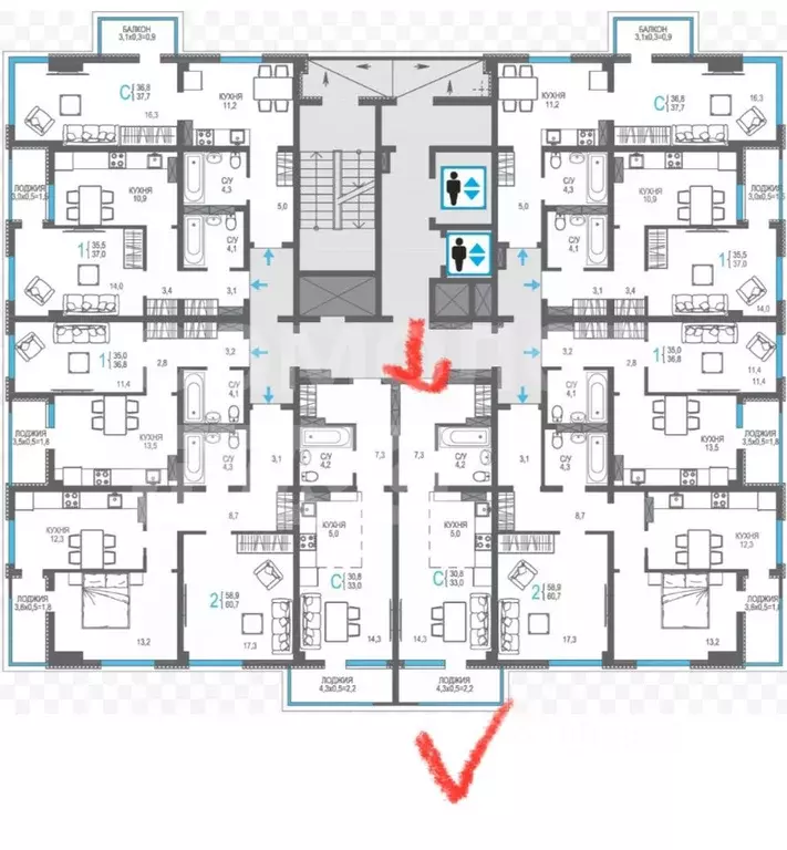 Студия Крым, Ялта ш. Южнобережное, 2Б (33.0 м) - Фото 2