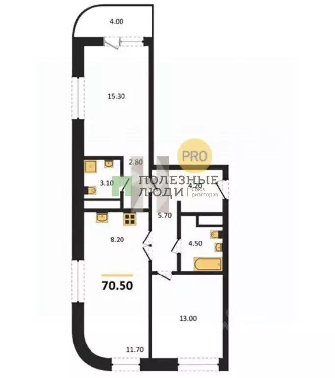 3-к кв. удмуртия, ижевск ул. холмогорова, 109 (70.5 м) - Фото 1