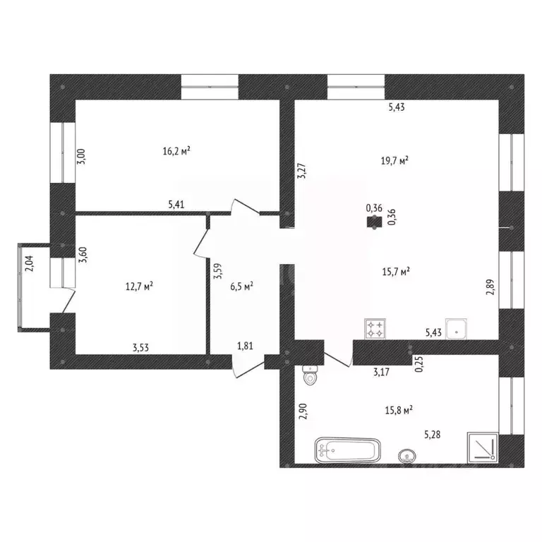 3-к кв. Башкортостан, Уфа ул. Октябрьской Революции, 7/1 (86.6 м) - Фото 1