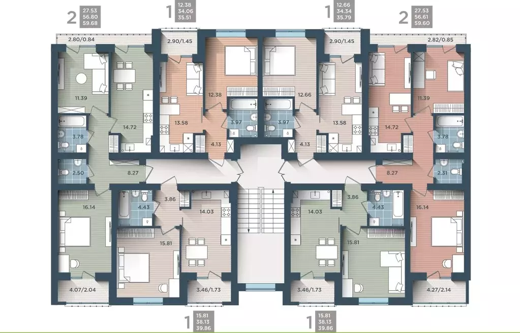 2-к кв. калининградская область, калининград ул. сержанта мишина, 81к2 . - Фото 1