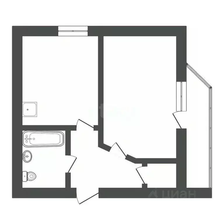 1-к кв. Амурская область, Благовещенский район, с. Чигири ул. ... - Фото 2