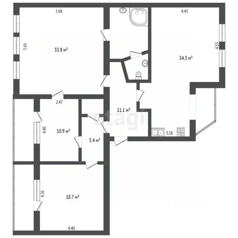 4-к кв. Вологодская область, Вологда Ленинградская ул., 40а (135.6 м) - Фото 1