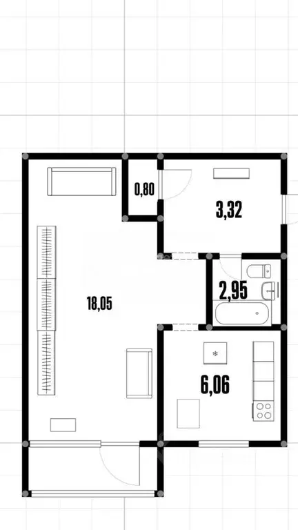 1-к кв. Ульяновская область, Ульяновск ул. Варейкиса, 1 (32.7 м) - Фото 1