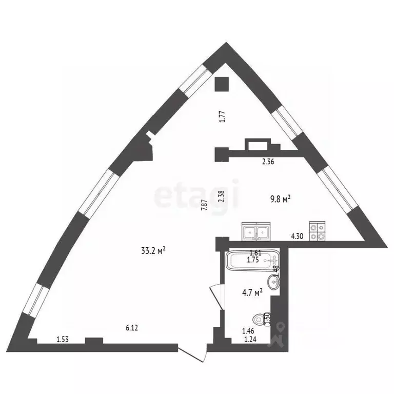 1-к кв. Тюменская область, Тюмень Профсоюзная ул., 56 (41.0 м) - Фото 2