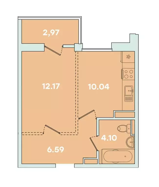1-комнатная квартира: Иркутск, улица Петрова, 16 (35.87 м) - Фото 0