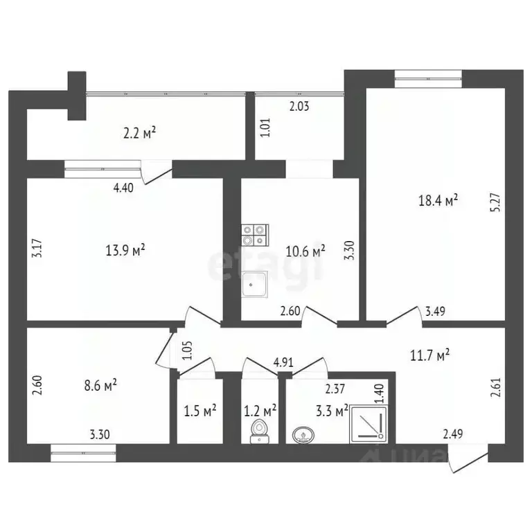 3-к кв. Мордовия, Саранск Коммунистическая ул., 16 (69.2 м) - Фото 1