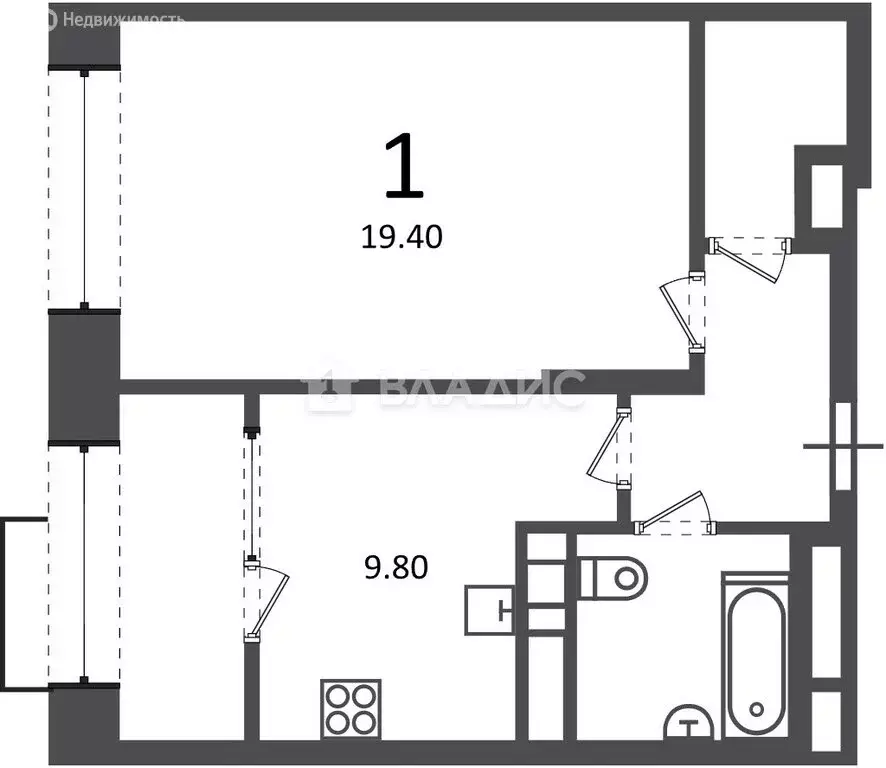 1-комнатная квартира: Москва, Клинская улица, 2А (40.3 м) - Фото 1
