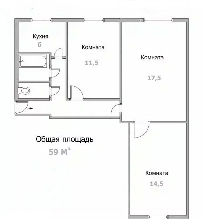 3-к кв. Иркутская область, Иркутск Юбилейный мкр, 43 (59.0 м) - Фото 1