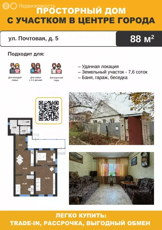 Дом в Димитровград, Почтовая улица (88.3 м) - Фото 2