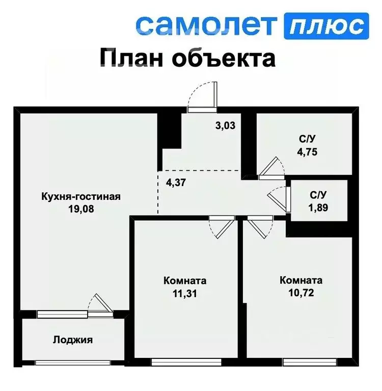 2-к кв. Свердловская область, Екатеринбург бул. Золотистый, 15 (56.6 ... - Фото 1