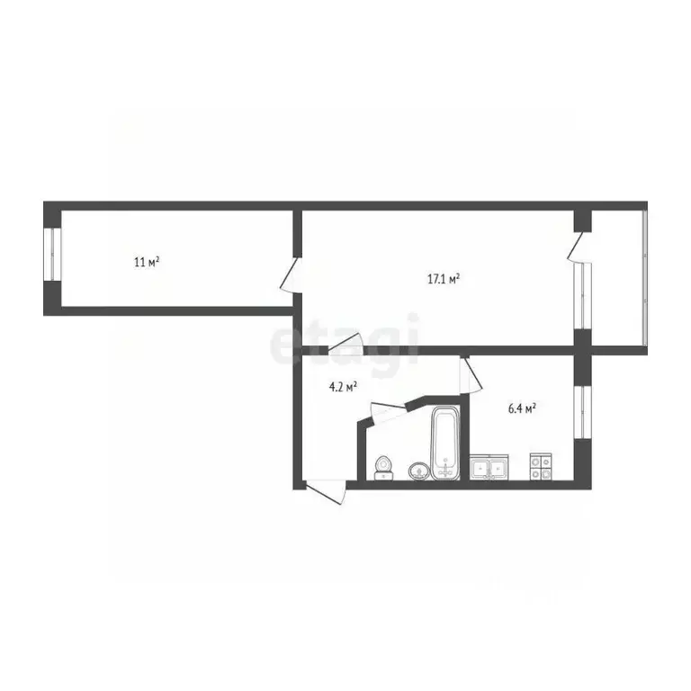 2-к кв. Севастополь просп. Генерала Острякова, 84 (44.3 м) - Фото 2
