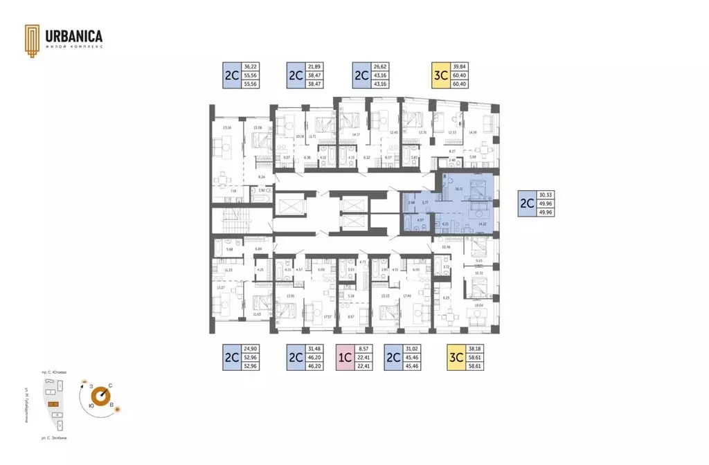 2-к кв. Башкортостан, Уфа Зеленая Роща жилрайон, Урбаника жилой ... - Фото 1