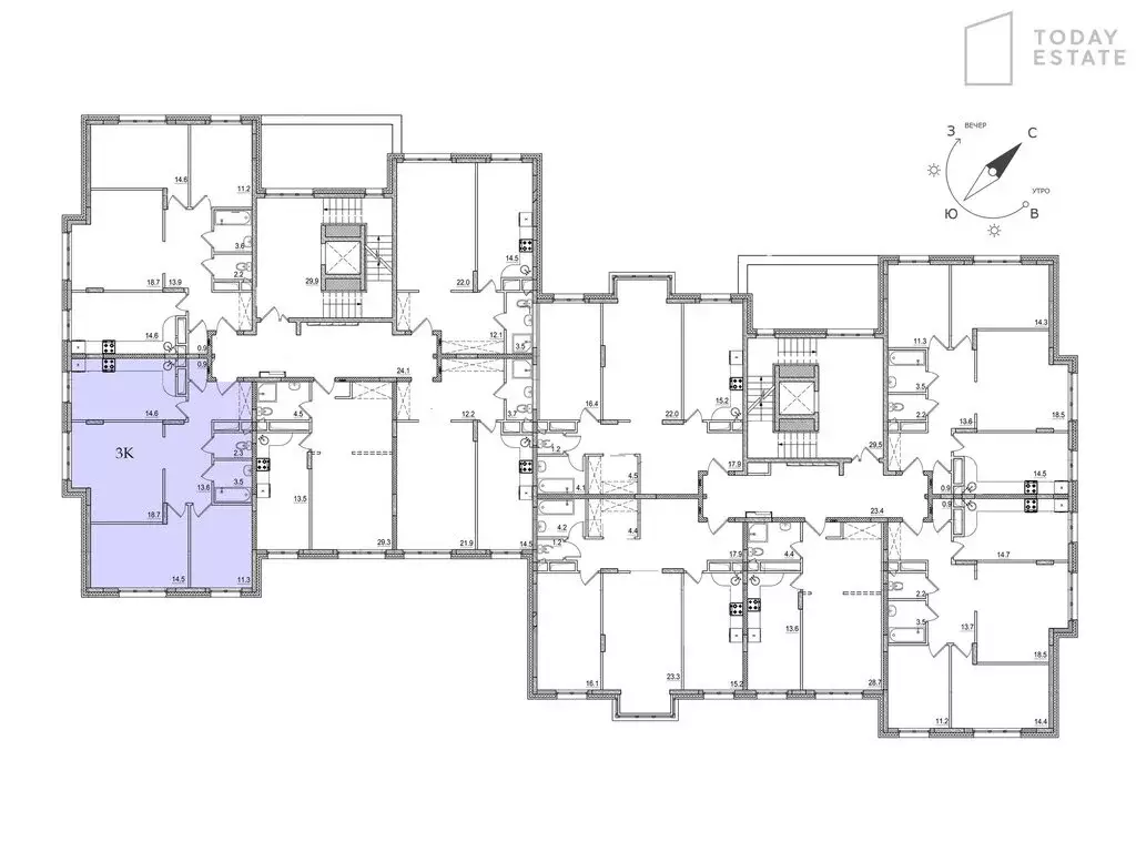 3-комнатная квартира: Болтино, улица Баздырева, 3 (79.7 м) - Фото 1