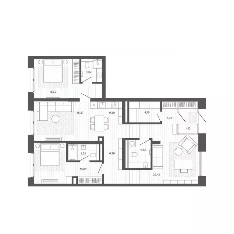 4-к кв. Алтайский край, Барнаул Жилплощадка мкр,  (109.52 м) - Фото 1