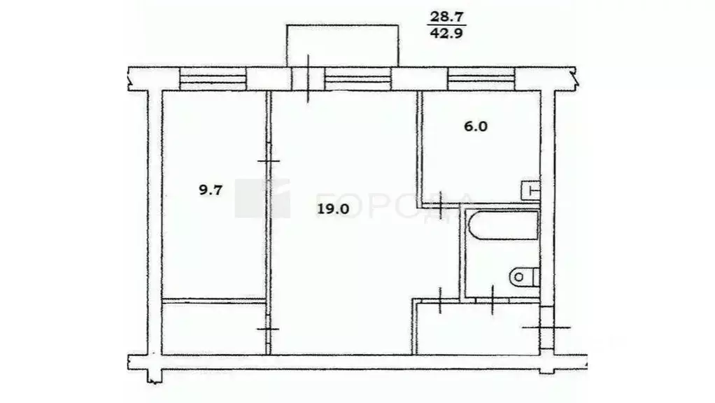 2-к кв. Кемеровская область, Новокузнецк ул. Обнорского, 58 (44.9 м) - Фото 1