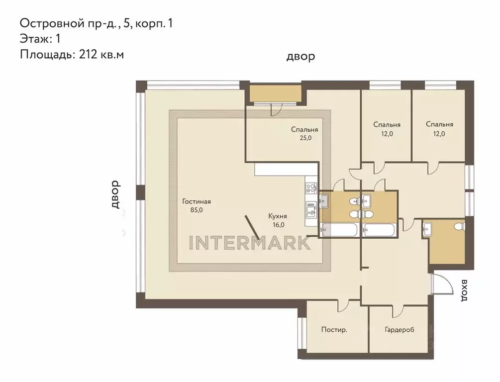 4-к кв. Москва Островной проезд, 12К1 (212.0 м) - Фото 2