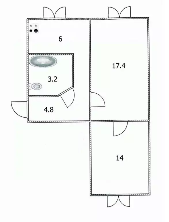 2-к кв. Саратовская область, Саратов проезд 1-й Станционный, 5 (45.0 ... - Фото 1