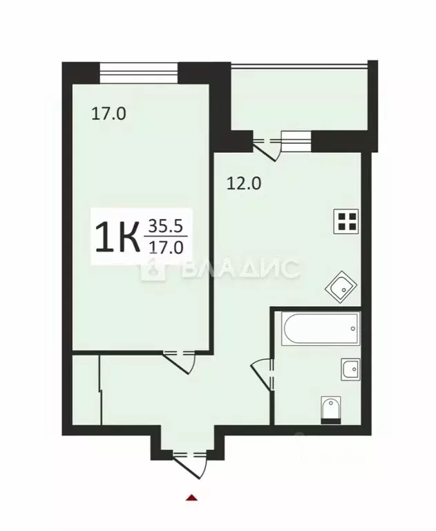 1-к кв. Санкт-Петербург пос. Парголово, дор. Михайловская, 14к1 (35.5 ... - Фото 2